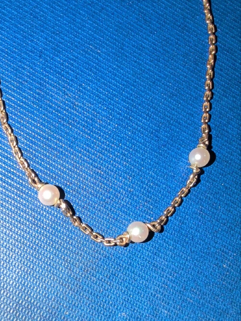 Delicate 12 KT GF Pearl Station Necklace - Women's Jewelry - Picture 3 of 7
